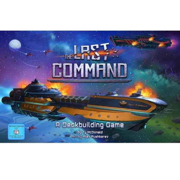 The Last Command deck-building game cover with starships battling in space.