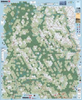 Ardennes '44 Mounted Map upgrade, high-quality thick folding game board by GMT Games - Available at Boardgamegeneral Belgium