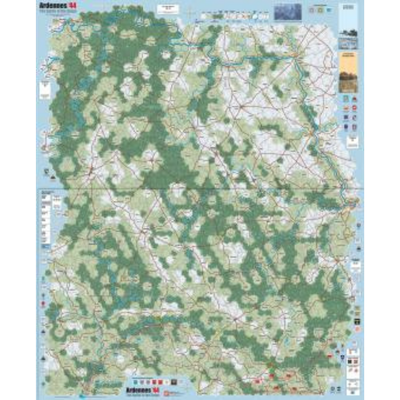 Ardennes '44 Mounted Map upgrade, high-quality thick folding game board by GMT Games - Available at Boardgamegeneral Belgium