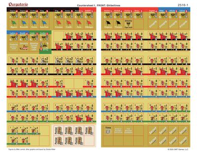 Purgatorio: Men of Iron Volume VI by GMT Games, depicting medieval Italian knights in battle - Available at Boardgamegeneral 