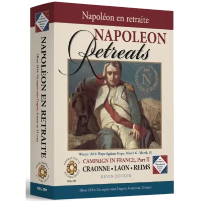 Napoleon Retreats box front with seated Napoleon portrait for the 1814 Campaign in France.