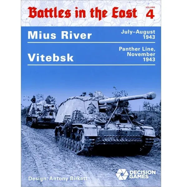 Battles in the East Volume 4 cover with German armoured vehicle and titles Mius River and Vitebsk.