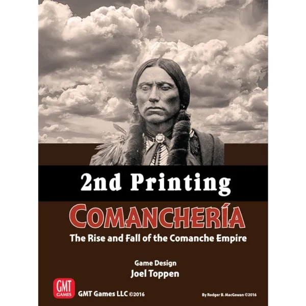 Comanchería 2nd Printing box front with historical portrait and GMT Games branding.