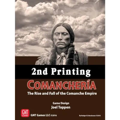 Comanchería 2nd Printing box front with historical portrait and GMT Games branding.