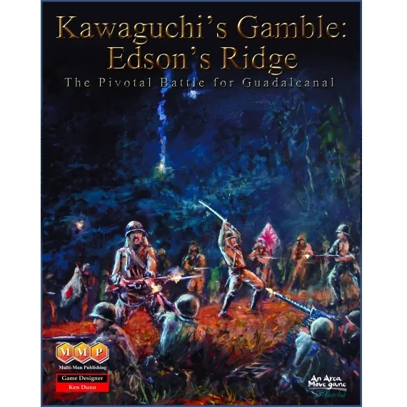 Kawaguchi’s Gamble: Edson’s Ridge box front with night combat artwork from the Guadalcanal campaign.