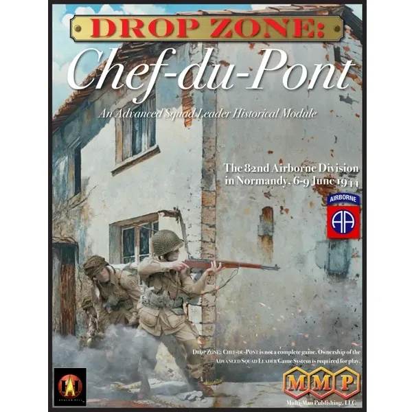 Drop Zone: Chef-du-Pont cover showing U.S. airborne troops fighting beside a Normandy building.