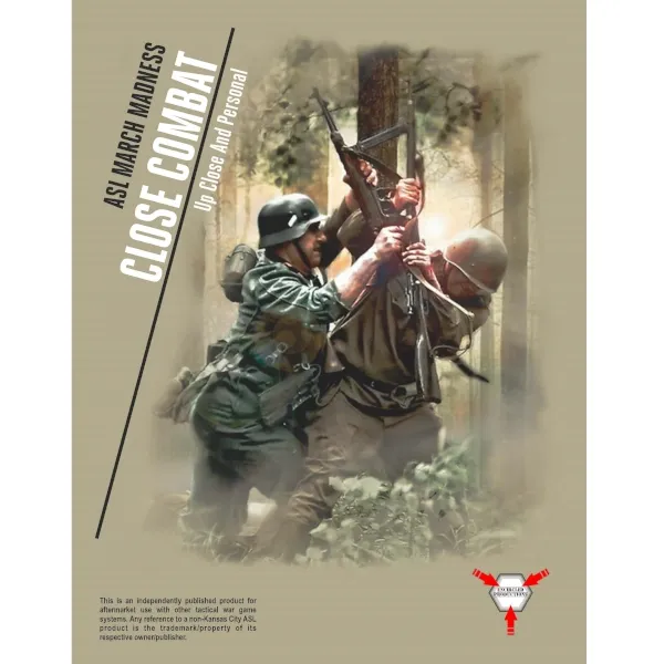 ASL March Madness 2019: Close Combat Pack cover showing soldiers fighting at close range in ruined terrain.
