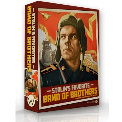 Band of Brothers: Stalin’s Favorite box front showing Soviet tank commander portrait and propaganda-style red artwork.