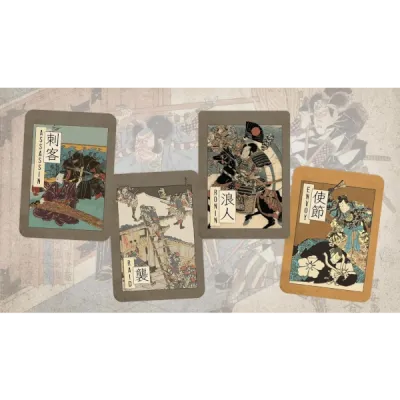 Shogun Solitaire card overview showing assassin, raid, ronin, and envoy cards.