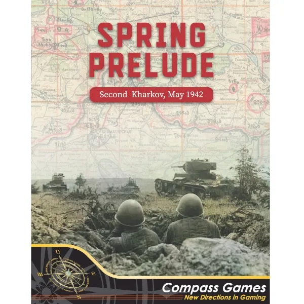 Spring Prelude box front showing Soviet troops and tanks near Kharkov in May 1942.