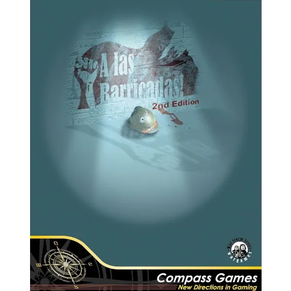 A las Barricadas! 2nd Edition box front showing Spanish Civil War helmet artwork and title design.
