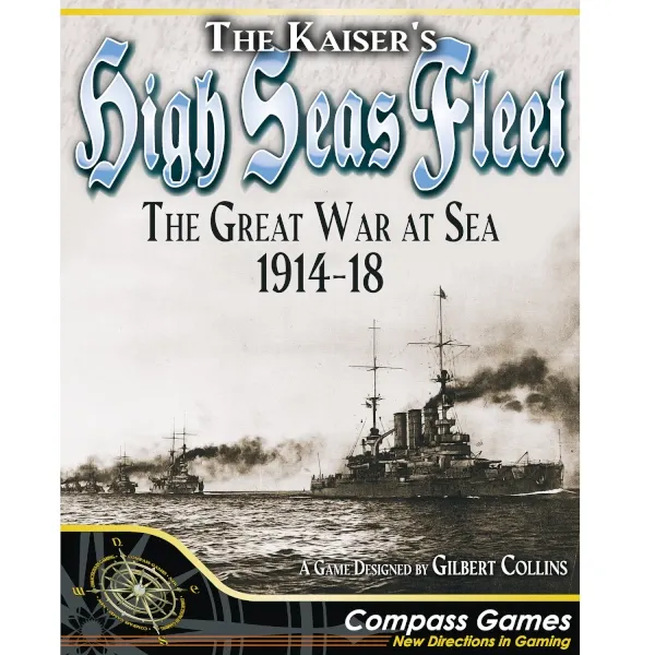 The Kaiser’s High Seas Fleet box front showing dreadnought warships at sea during World War I.