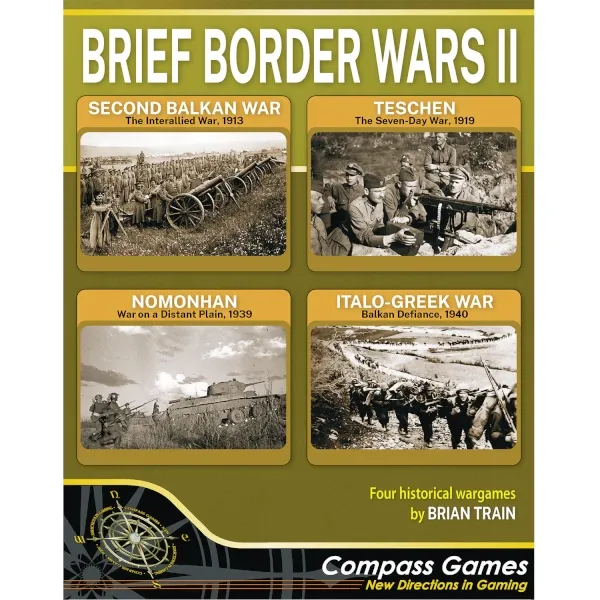 Brief Border Wars 2 box front showing four conflicts: Second Balkan War, Teschen, Nomonhan, and Italo-Greek War.