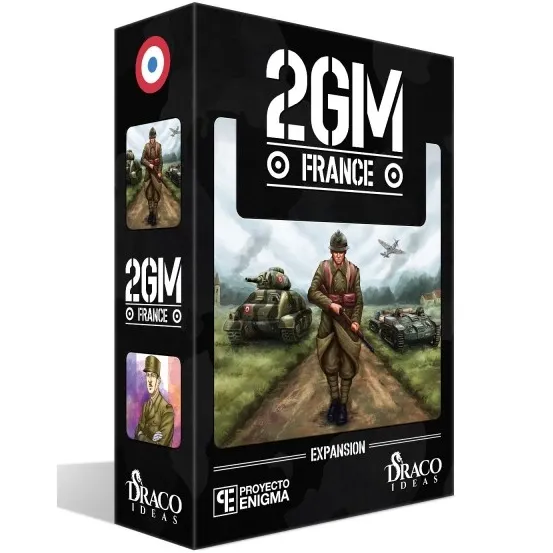 2GM France expansion box showing French soldiers, tanks, and aircraft in combat.