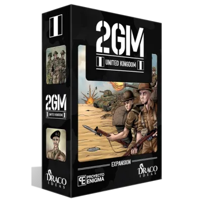 2GM United Kingdom expansion box showing British soldiers and tanks in desert combat.
