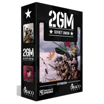 2GM Soviet Union expansion box showing Soviet soldiers and tanks in combat.