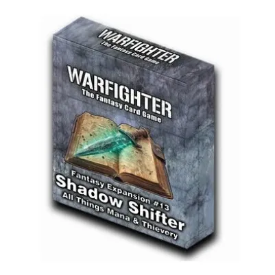 Warfighter Fantasy Expansion #13 Shadow Shifter box with glowing book art and mana theme.