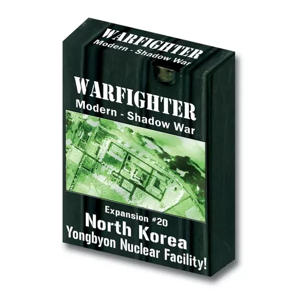 Warfighter Shadow War Expansion #20 North Korea Yongbyon Nuclear Facility box with green satellite image.