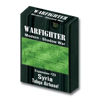 Warfighter Shadow War Expansion #23 Syria Tabqa Airbase box with green night-vision airfield image.