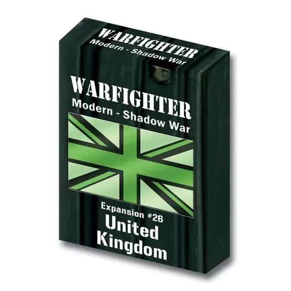 Warfighter Shadow War Expansion #26 United Kingdom box with green night-vision Union Jack design.