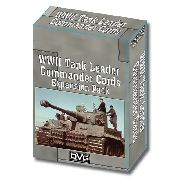 WWII Tank Leader Commander Cards expansion pack box showing a tank photograph.
