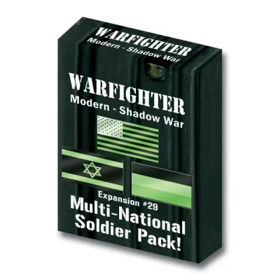 Warfighter Shadow War Expansion #29 Multi-National Soldier Pack box with green night-vision flags.