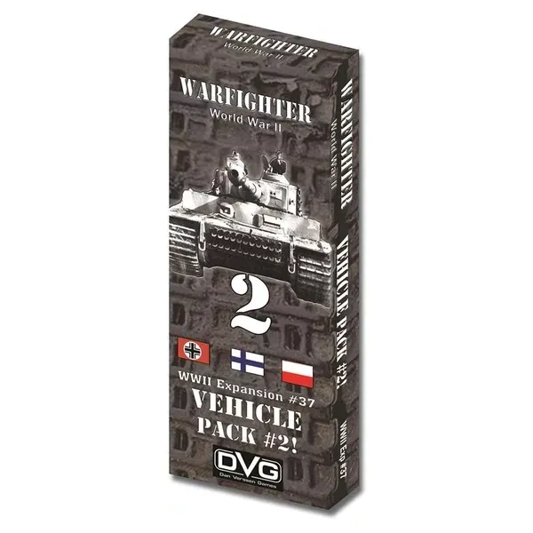 Warfighter WWII Expansion #37 Vehicle Pack #2 box with tank artwork and Axis/European flags.
