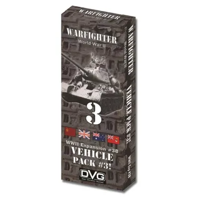 Warfighter WWII Expansion #38 Vehicle Pack #3 box with tank artwork and Allied flags.