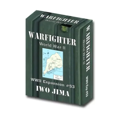Warfighter WWII Expansion #53 Iwo Jima box with island map artwork.