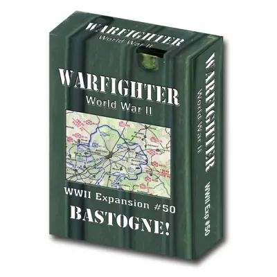 Warfighter WWII Expansion #50 Bastogne box with Battle of the Bulge map artwork.