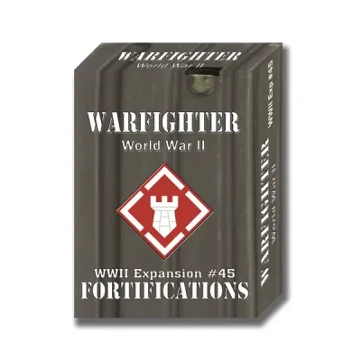 Warfighter WWII Expansion #45 Fortifications box with red-and-white fortress symbol.