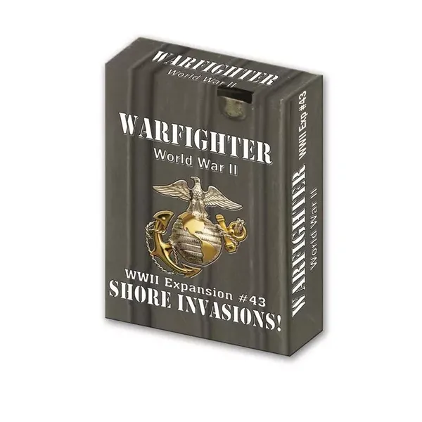 Warfighter WWII Expansion #43 Shore Invasions box with amphibious assault emblem.