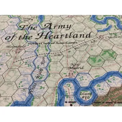 Map detail for The Army of the Heartland showing Cairo, New Madrid, rivers, roads, and terrain.