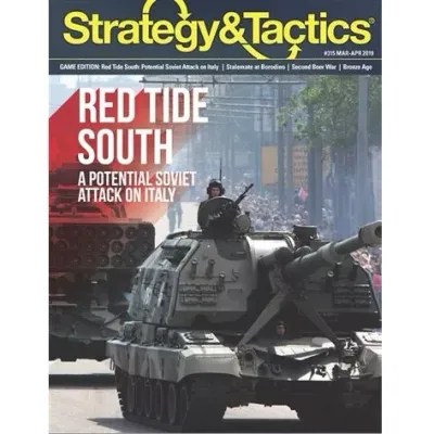 Strategy &amp; Tactics #315 cover for Red Tide South, showing a Soviet self-propelled gun on an Italian street.