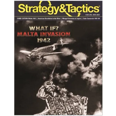 Strategy &amp; Tactics #335 cover for Malta 1942, showing an aircraft flying over Malta.