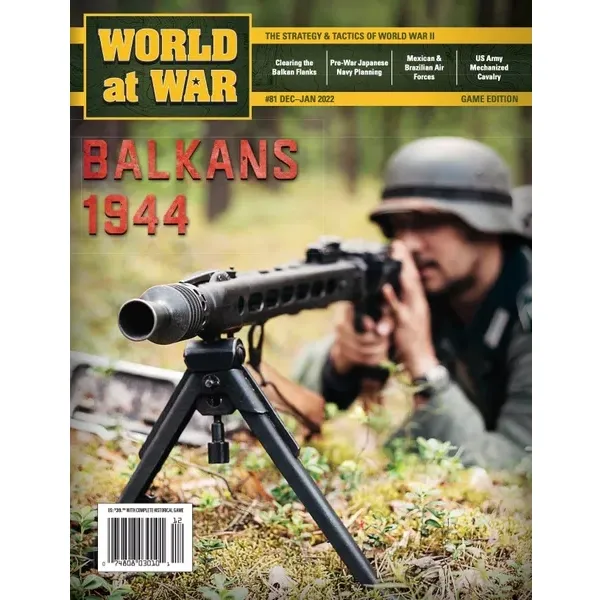 World at War #81 cover for Balkans 1944, showing a soldier aiming a machine gun from a prone position.