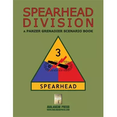 Panzer Grenadier: Spearhead Division cover with U.S. 3rd Armored Division insignia on a green background.