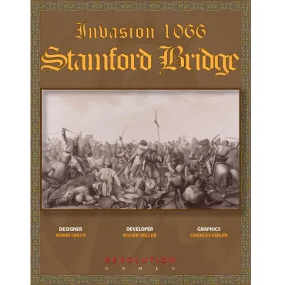 Invasion 1066: Stamford Bridge cover with medieval battle artwork and decorative border.