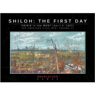 Shiloh: The First Day cover with Civil War battlefield artwork and subtitle Crisis in the West.