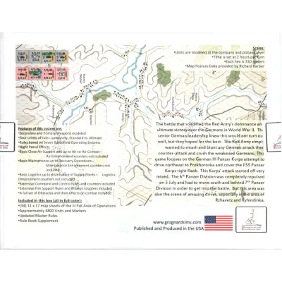 Death Ride Kursk: III Panzer Korps box back showing map, counters, and system features.
