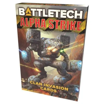 BattleTech Alpha Strike Clan Invasion Cards box with BattleMech artwork on the front.