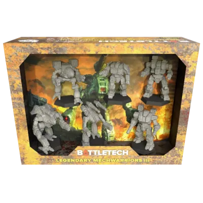 BattleTech Legendary MechWarriors III ForcePack box showing six unpainted BattleMech miniatures.