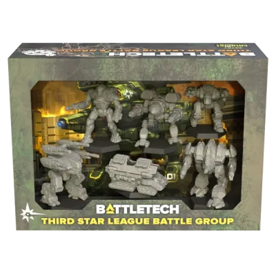 BattleTech Third Star League Battle Group box showing five BattleMechs and one support vehicle miniature.