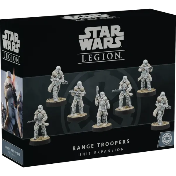 Star Wars: Legion Range Troopers Unit Expansion box showing seven Imperial Range Trooper miniatures.