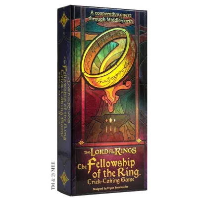 The Lord of the Rings: The Fellowship of the Ring – Trick-Taking Game The Lord of the Rings: The Fellowship of the Ring Trick-Taking Game box with stained-glass style Ring artwork.