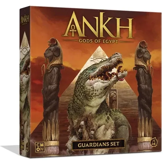 Ankh: Gods of Egypt – Guardians Set box cover with crocodile guardian and Egyptian statues.