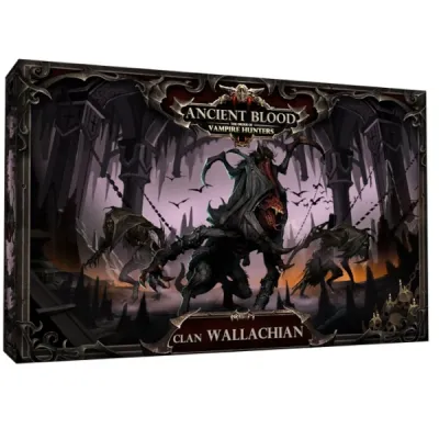 Ancient Blood: The Order of Vampire Hunters – Wallachian Clan Expansion Ancient Blood: The Order of Vampire Hunters – Wallachian Clan Expansion box cover with dark vampire warriors in a ruined goth