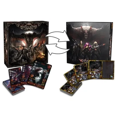 The Order of Vampire Hunters: Upgrade Pack showing cross-compatible cards for Ancient Blood and The Order of Vampire Hunters.