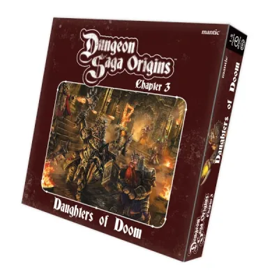 Dungeon Saga Origins: Chapter 3 – Daughters of Doom Dungeon Saga Origins: Chapter 3 – Daughters of Doom box cover with Abyssal Dwarfs in a fiery dungeon.