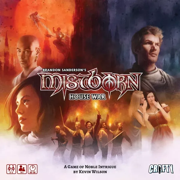Mistborn: House War box cover with Brandon Sanderson’s Mistborn characters and Final Empire artwork.